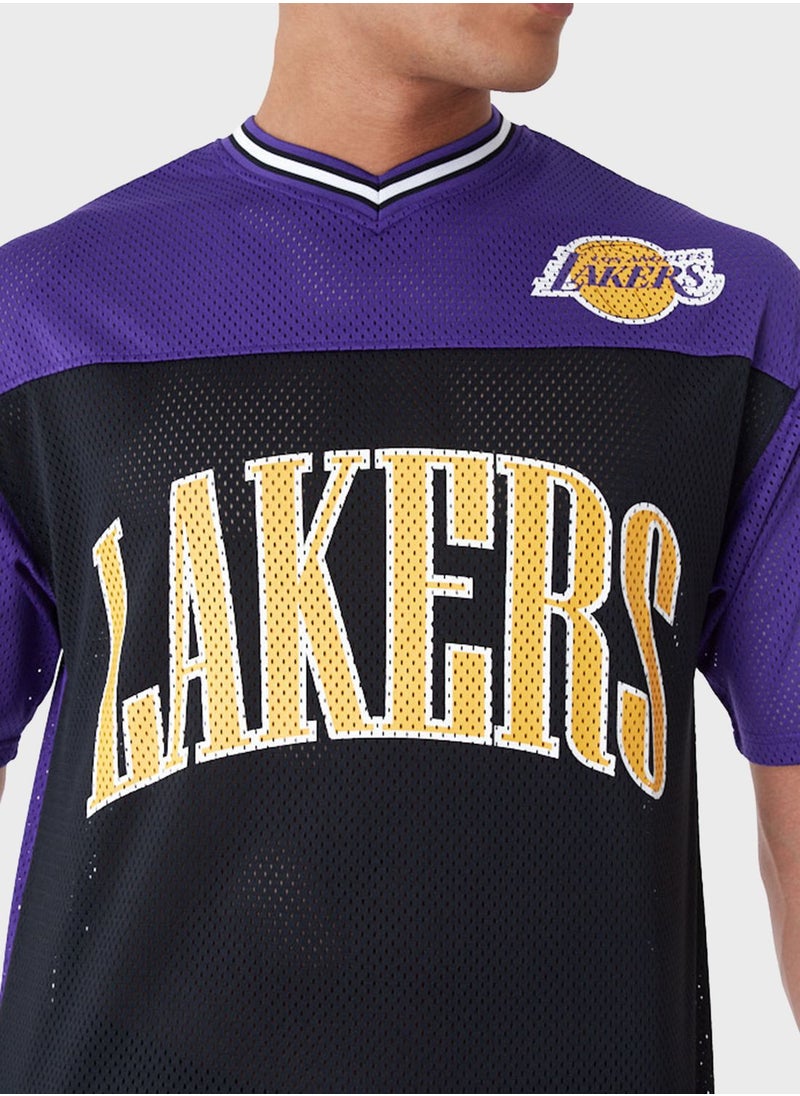 NEW ERA - Los Angeles Lakers Graphic Mesh Oversized T-Shirt - Image 1