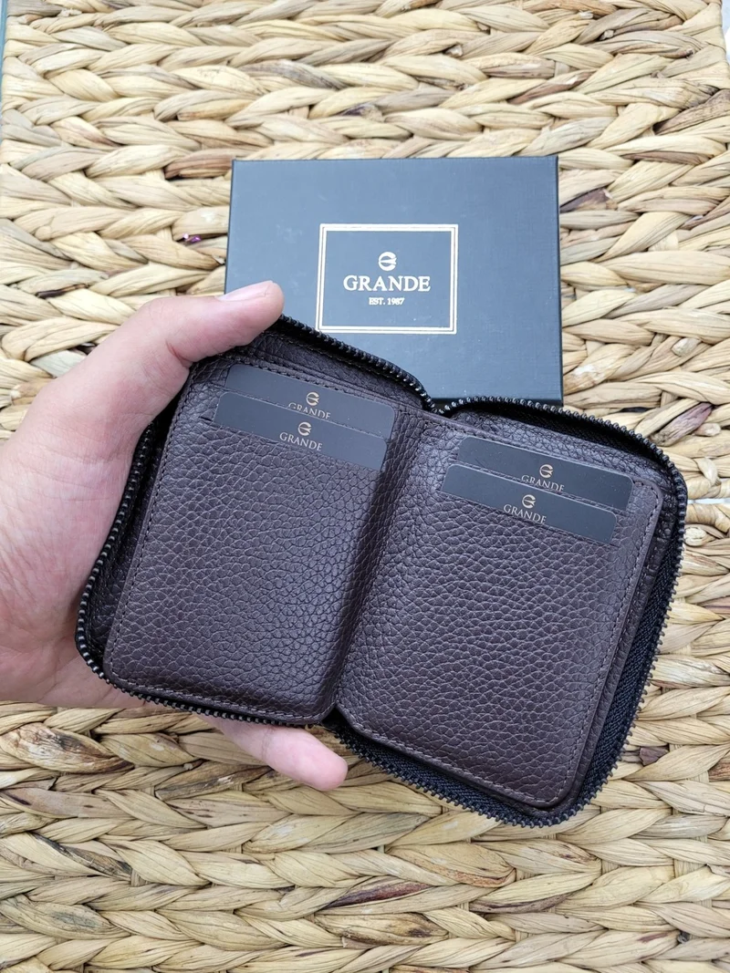 غراندي 7771 Genuine Leather Card Holder Wallet (with lighter gift)