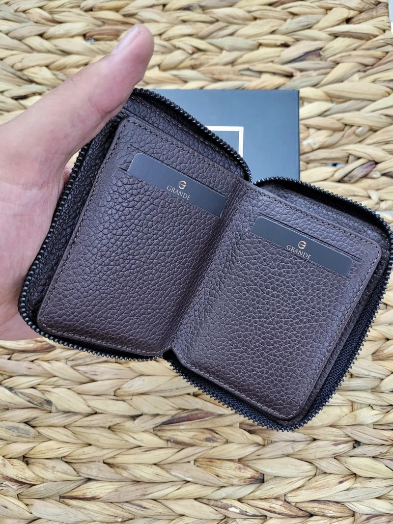 غراندي 7771 Genuine Leather Card Holder Wallet (with lighter gift)