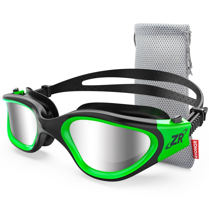 ZIONOR Swim Goggles, G1 Polarized Swimming Goggles UV Protection Leakproof Anti-fog Adjustable Strap for Adult Men Women (Polarized Mirror Silver Lens) - Image 1