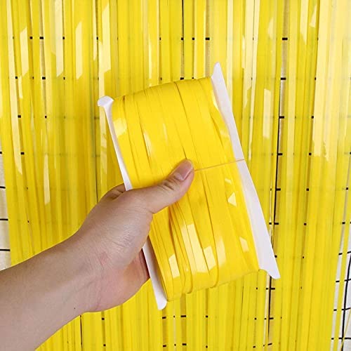flavouredlove Pastel Color Foil Fringe Curtain(s) 3x6 Feet Each for Birthday, Anniversaries, Graduation, Retirement, Baby Shower Decoration (Pack of 1, Pastel Yellow) - Image 2