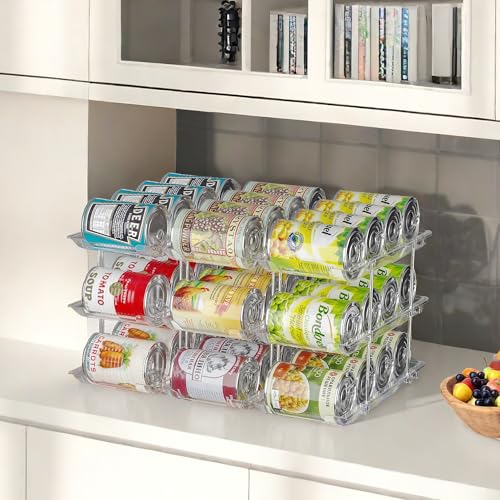 TrendyBin Can Organizer for Pantry Soda Can Organizer Automatic Rolling Food Pantry Storage Rack Can Dispenser for Fridge Holds 36 Cans, Fits 5.8-Inch Soda and Can, Set of 9 - Image 4