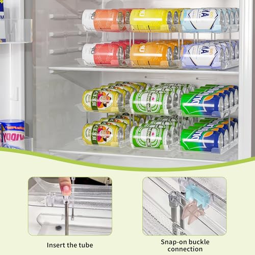 TrendyBin Can Organizer for Pantry Soda Can Organizer Automatic Rolling Food Pantry Storage Rack Can Dispenser for Fridge Holds 36 Cans, Fits 5.8-Inch Soda and Can, Set of 9 - Image 3