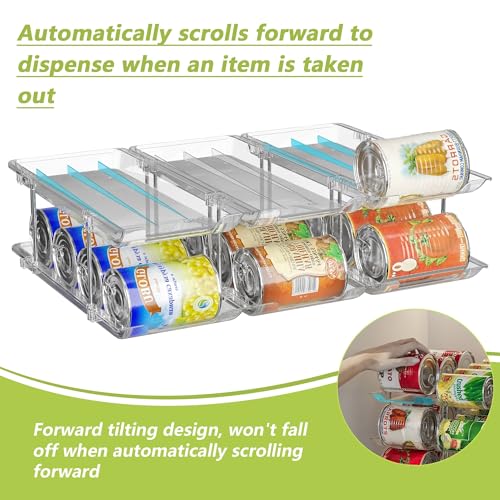 TrendyBin Can Organizer for Pantry Soda Can Organizer Automatic Rolling Food Pantry Storage Rack Can Dispenser for Fridge Holds 36 Cans, Fits 5.8-Inch Soda and Can, Set of 9 - Image 2