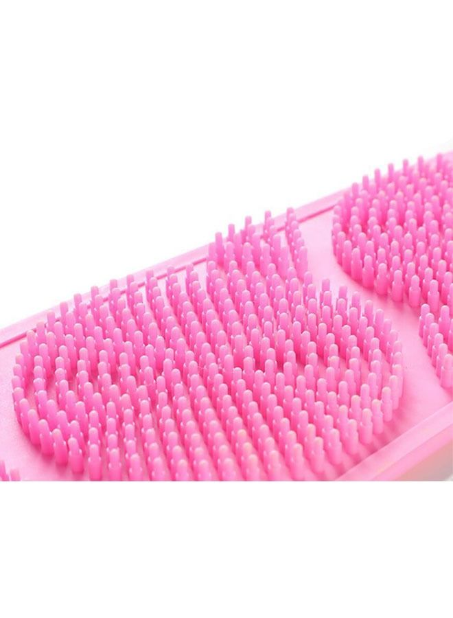 ZCM-HAPPY 2-Piece Silicone Back Scrub Artifact Bath Towel and Foot Massage Mat Bathroom Non-slip Mat Bath Supplies Pink/Brown - Image 5