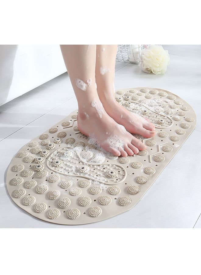 ZCM-HAPPY 2-Piece Silicone Back Scrub Artifact Bath Towel and Foot Massage Mat Bathroom Non-slip Mat Bath Supplies Pink/Brown - Image 4