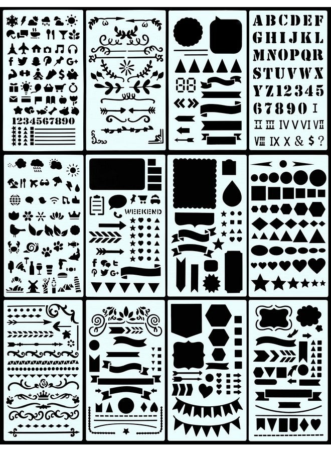 Peter Pauper Press Dotted Journal Stencil Set (Over 300 Designs That Are Great For Bullet Journaling Planners And Notebooks) (English Telugu And German Edition)  - Image 1