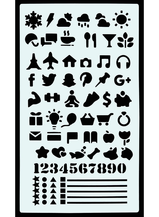 Peter Pauper Press Dotted Journal Stencil Set (Over 300 Designs That Are Great For Bullet Journaling Planners And Notebooks) (English Telugu And German Edition)  - Image 2
