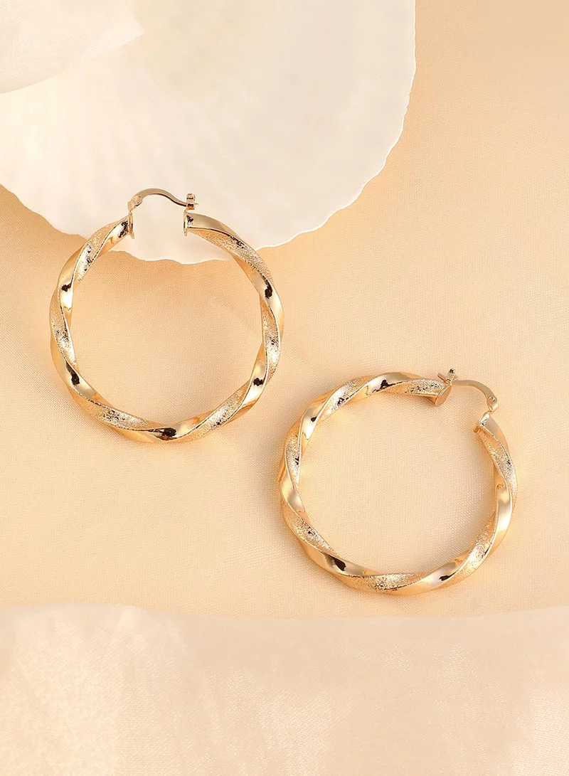 SOHI Contemporary TwistedArtificial Hoop Earring Jewellery