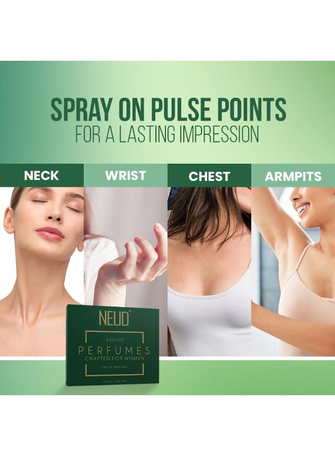 NEUD XPOSE YOURSELF عطور جيب فاخرة NEUD للنساء تدوم طويلاً EDP - 6 زجاجات سعة 10 مل لكل منها - Image 4