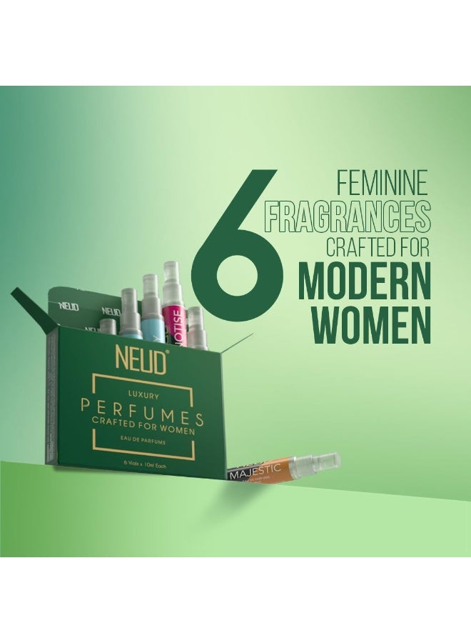 NEUD XPOSE YOURSELF عطور جيب فاخرة NEUD للنساء تدوم طويلاً EDP - 6 زجاجات سعة 10 مل لكل منها - Image 3