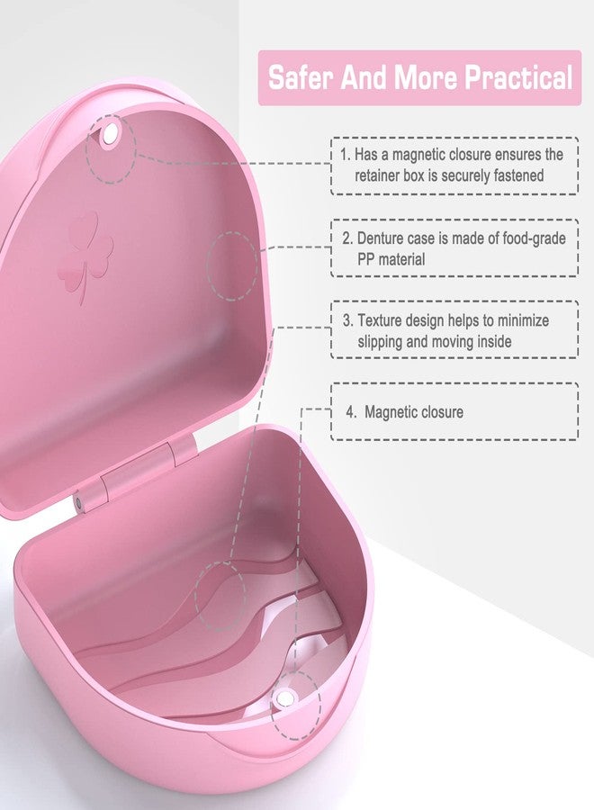 BVN Retainer Case Denture Case: BVN Orthodontic Dental Case, Slim Braces Case, Mouth Guard Case, Denture Box, Teeth Aligner Case, Night Guard Case Container Storage Holder Pink - Image 3