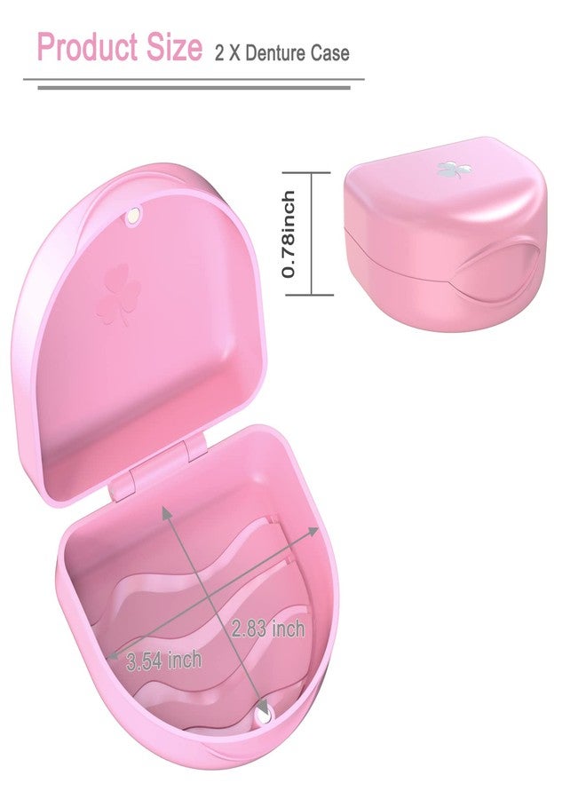 BVN Retainer Case Denture Case: BVN Orthodontic Dental Case, Slim Braces Case, Mouth Guard Case, Denture Box, Teeth Aligner Case, Night Guard Case Container Storage Holder Pink - Image 2