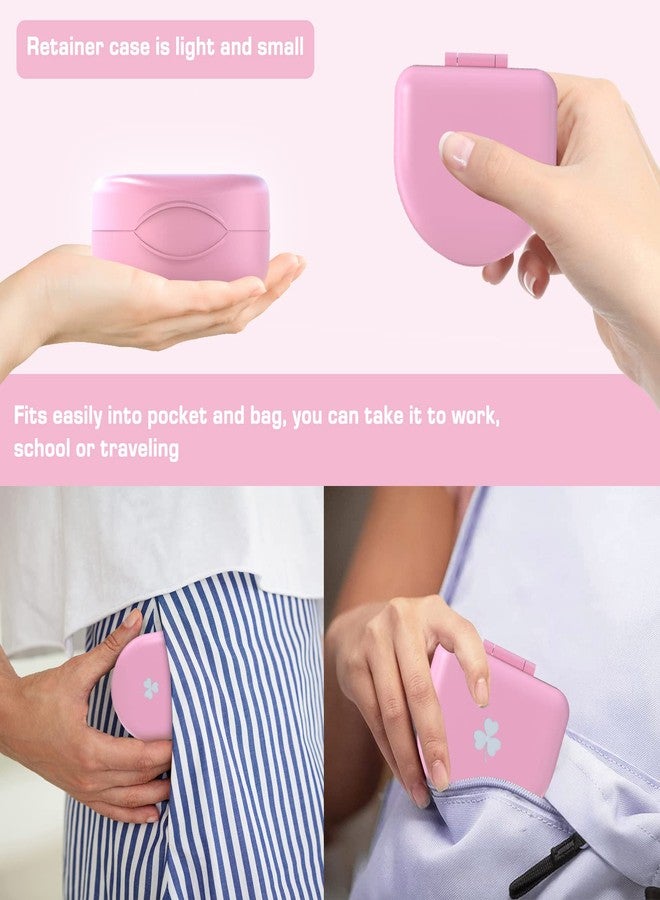 BVN Retainer Case Denture Case: BVN Orthodontic Dental Case, Slim Braces Case, Mouth Guard Case, Denture Box, Teeth Aligner Case, Night Guard Case Container Storage Holder Pink - Image 4