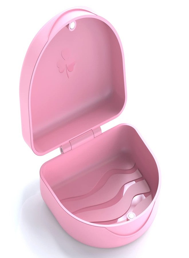BVN Retainer Case Denture Case: BVN Orthodontic Dental Case, Slim Braces Case, Mouth Guard Case, Denture Box, Teeth Aligner Case, Night Guard Case Container Storage Holder Pink - Image 1