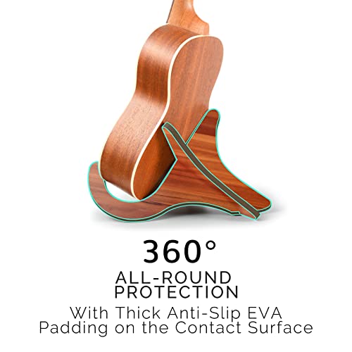 LALAOKS 1Pair Wooden Ukulele Stand Violin Mandolin Folding Portable Stand Sapele - Image 4