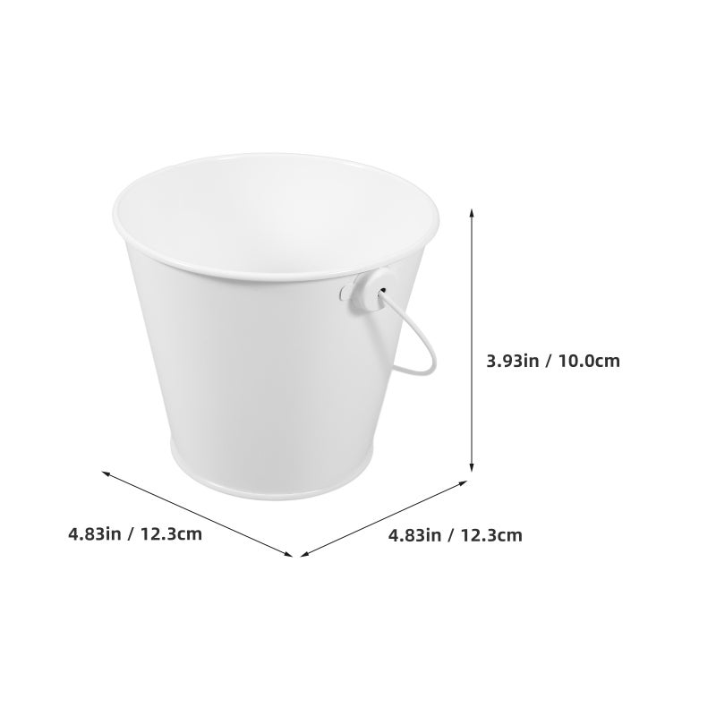 Small Metal Buckets With Handle For Classroom Party And Decorative Use Ideal Grease Catcher For Grill White Tin Pails For Oil Collection - Image 4