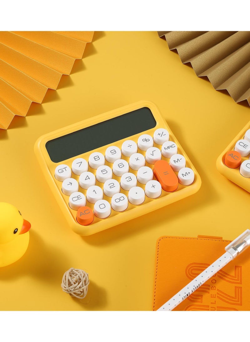 Sweet seven آلة حاسبة مكتبية - شاشة LCD كبيرة 12 رقم، آلة حاسبة قياسية أساسية بأزرار كبيرة للاستخدام في المدرسة، المنزل والأعمال (أصفر) - Image 2