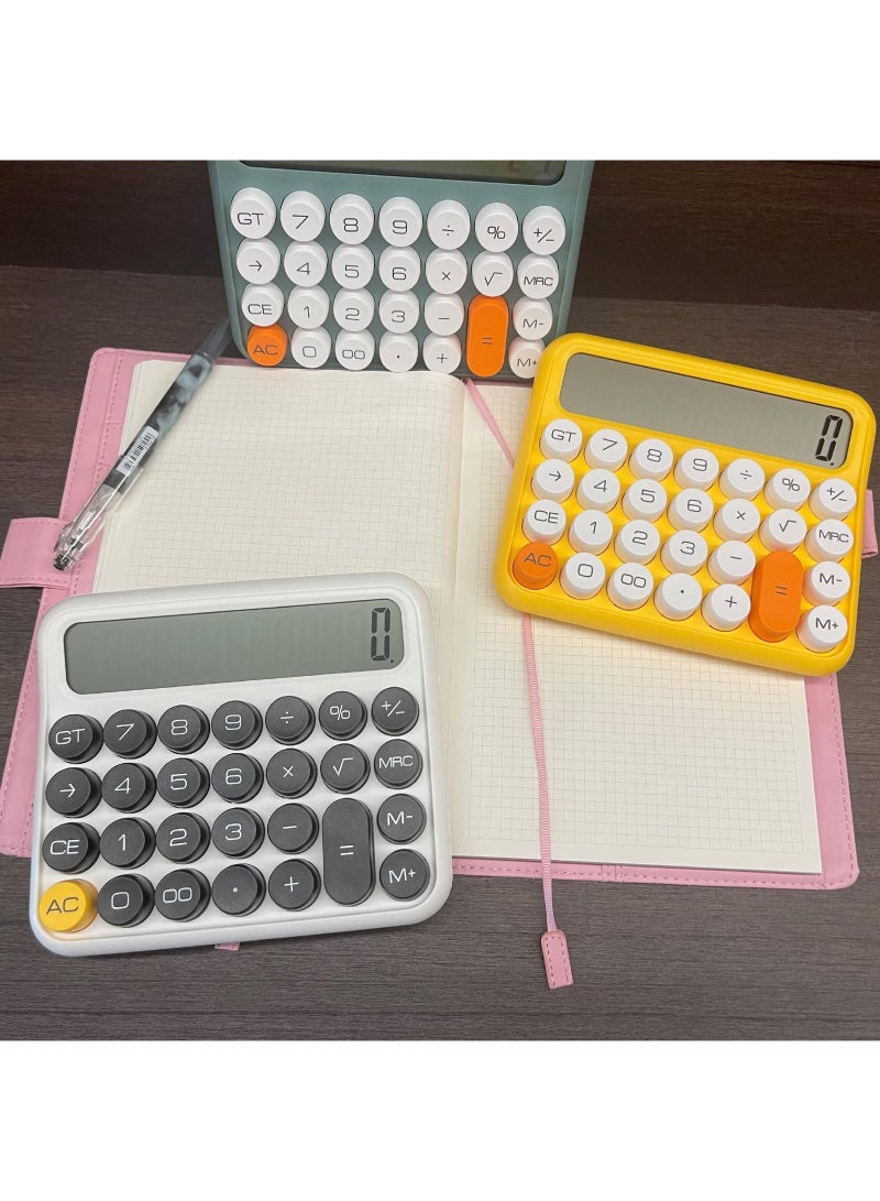 Sweet seven آلة حاسبة مكتبية - شاشة LCD كبيرة 12 رقم، آلة حاسبة قياسية أساسية بأزرار كبيرة للاستخدام في المدرسة، المنزل والأعمال (أصفر) - Image 3