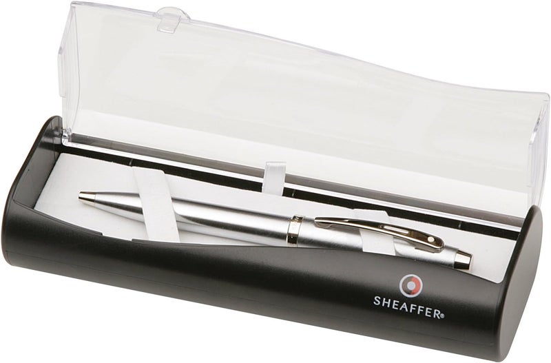 Sheaffer 100 Brushed Chrome Ballpoint Pen with Chrome Trim - Image 3