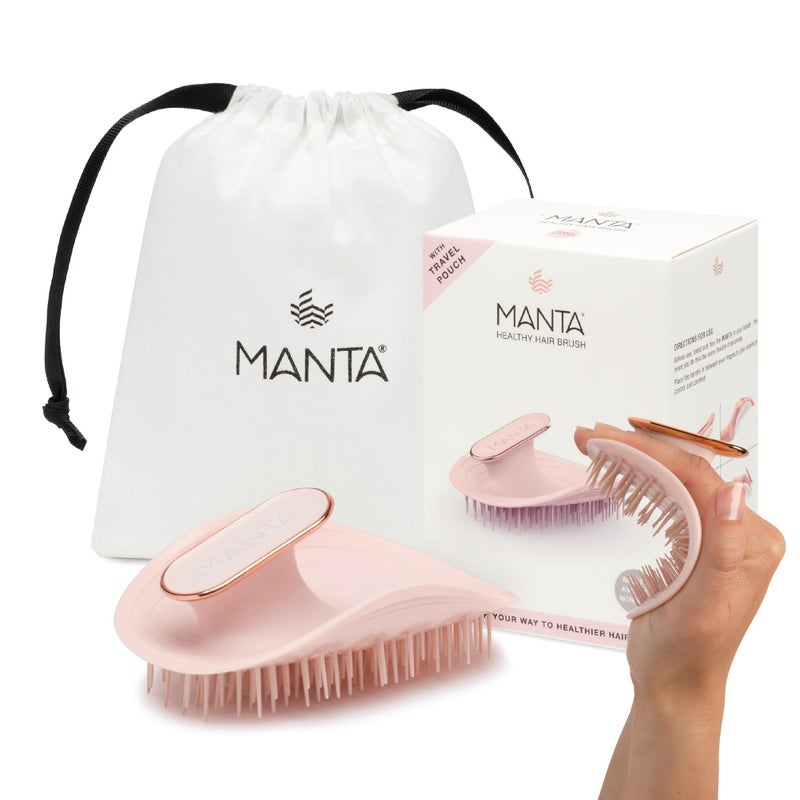 Manta Original AntiBreakage Hairbrush  Gentle Detangling Brush for Wet  Dry Hair Flexible Hairbrush for All Types Healthy Hair Care for Women  Men Pink