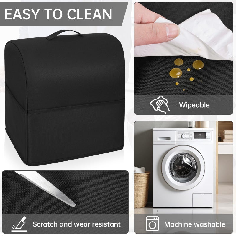FREEAMG Stand Mixer Dust Cover Compatible with 3 Pockets and Handle with Kitchenaid Fits for 4.5/5 Quart Water-resistant Kitchen Aid Mixer Cover Black - Image 5