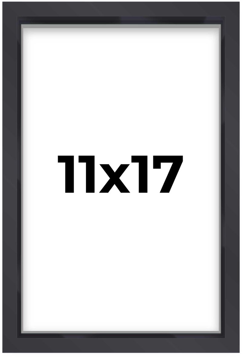 Poster Palooza 11x17 Shadow Box Frame Black Display Picture Frame | 3/4" Depth | UV Resistant Acrylic Plexiglass, Acid-Free Backing and Wall Hanging Hardware - Image 1