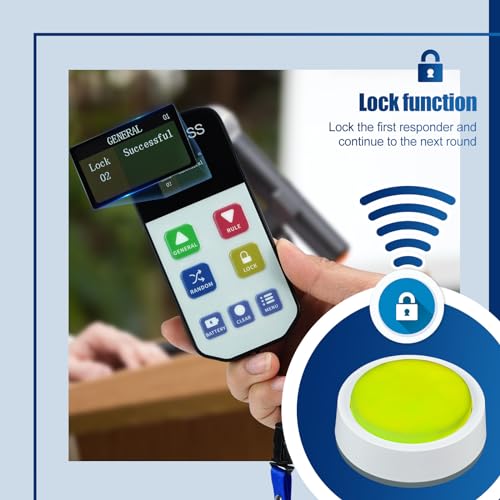 Retekess نظام جرس اللعبة Retekess TM102 لألعاب المسابقات - جرس الفصل الدراسي لألعاب الاختبار - أفضل خمسة عروض - وظيفة القفل - 12 جرس ضوئي لليلة الألعاب العائلية - المدرسة - Image 5