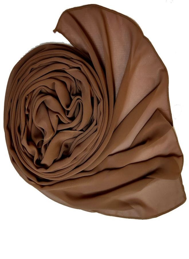 Generic - Long Chiffon Crepe Scarf - Dark Honey Color - Image 1