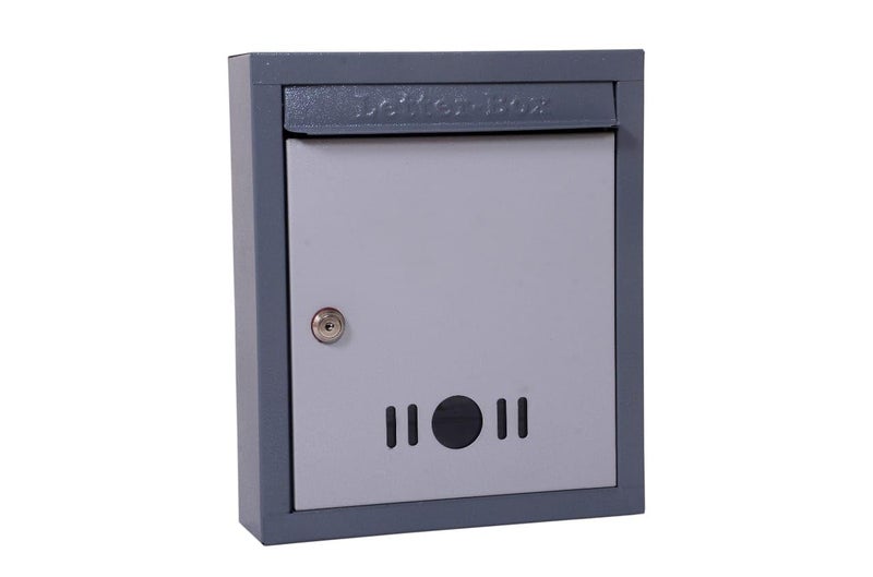 SPYLOCK Heavy Metal Grey Letter Box Wall Mount Mailbox 9×11×3 inch | Lockable Post Box for Home Office Gate Apartment Society | Compact Rust-Resistant Metal Mail Organizer with Slot - Image 1