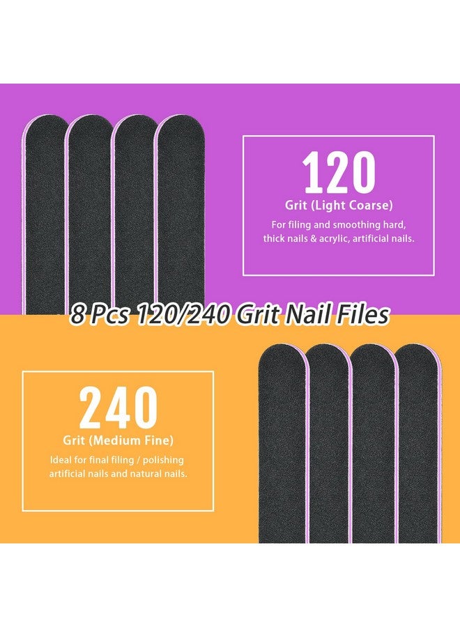 TsMADDTs Nail File 20 PCS Double Sided Emery Board for Natural Acrylic Nails 100/180 120/240 320/800 Grit, Professional Manicure Pedicure Tools, Nail Buffering Files - Image 4