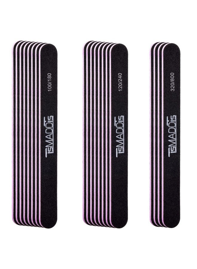 TsMADDTs Nail File 20 PCS Double Sided Emery Board for Natural Acrylic Nails 100/180 120/240 320/800 Grit, Professional Manicure Pedicure Tools, Nail Buffering Files - Image 1