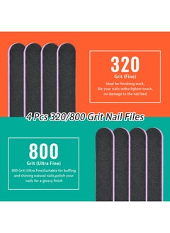TsMADDTs TsMADDTs Nail File 20 PCS Double Sided Emery Board for Natural Acrylic Nails 100/180 120/240 320/800 Grit, Professional Manicure Pedicure Tools, Nail Buffering Files  - Image 5