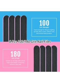 TsMADDTs TsMADDTs Nail File 20 PCS Double Sided Emery Board for Natural Acrylic Nails 100/180 120/240 320/800 Grit, Professional Manicure Pedicure Tools, Nail Buffering Files  - Image 3