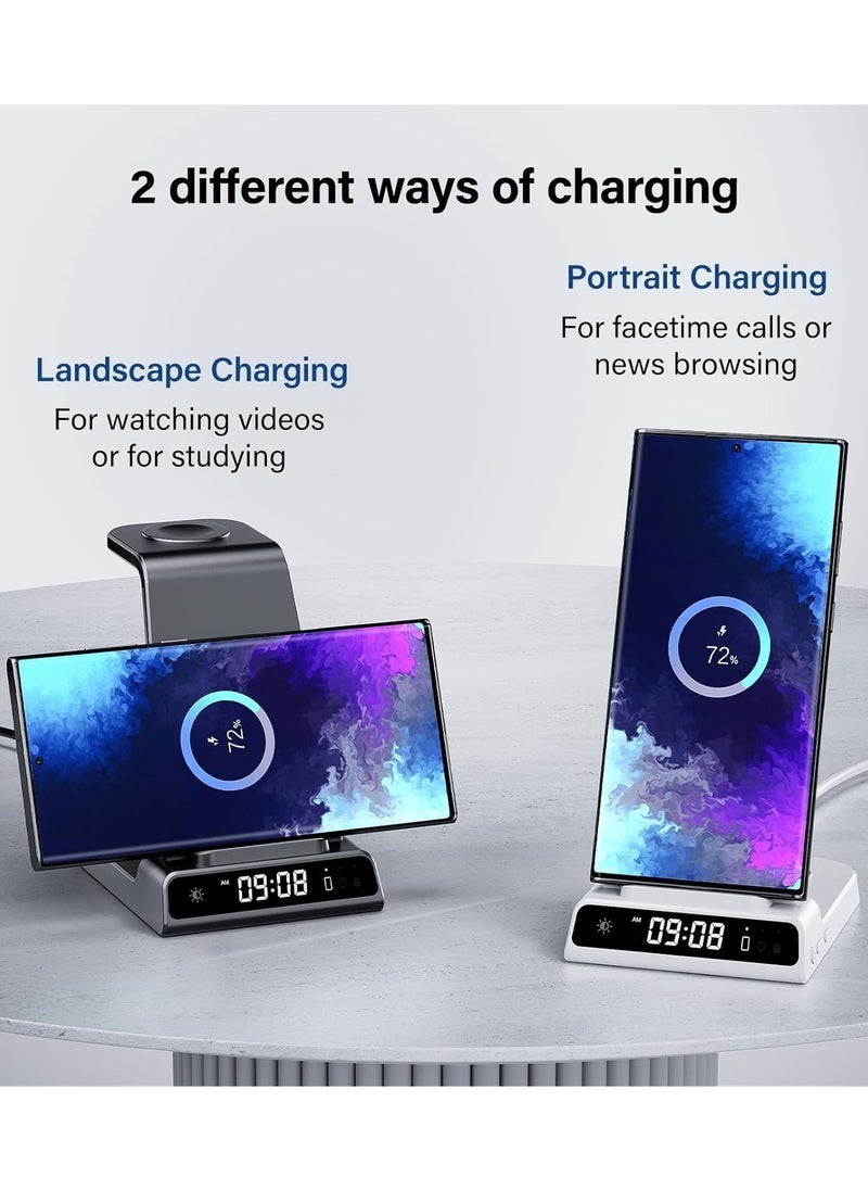 Generic 3-in-1 Samsung Wireless Charging Station with Digital Clock  - Image 3