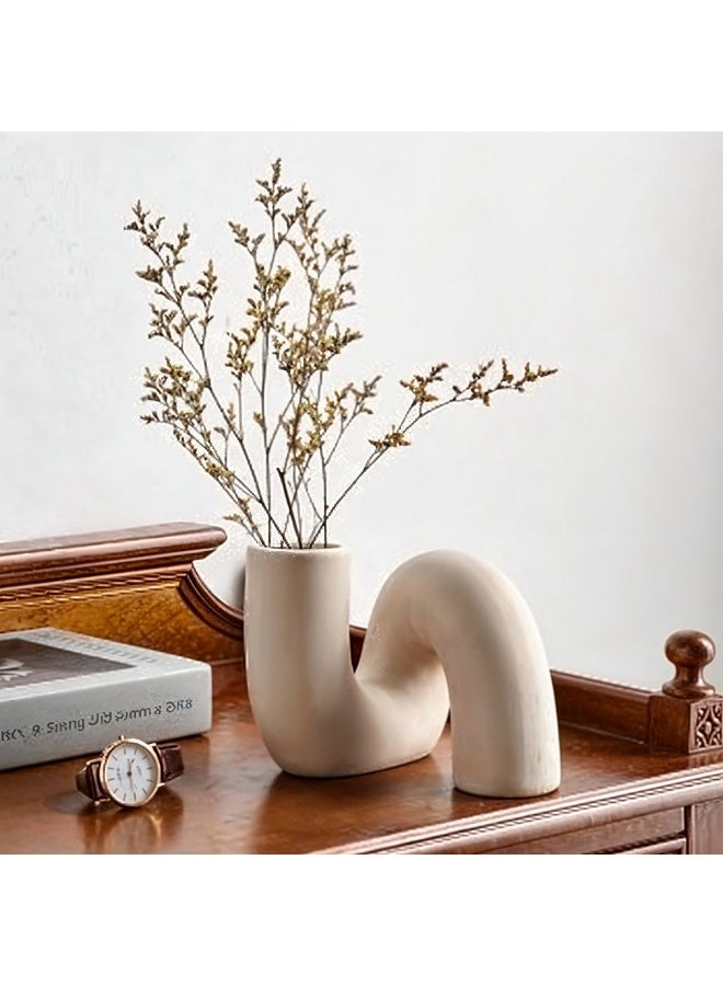 Razz Gallery The white slanted vase is a piece that combines softness and boldness in one unique design, from simple art and modern elegance to your home or office decor. - Image 3