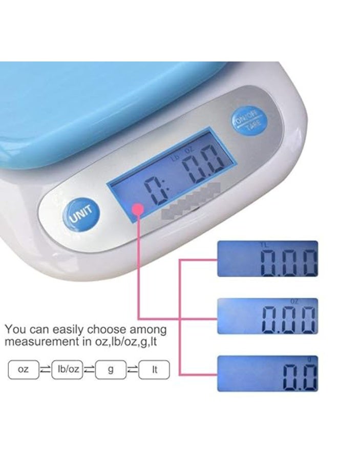 Electronic Digital Kitchen Weighing Scale – 7kg Capacity Weight Machine with Detachable Bowl – Precise Food Scale for Measuring Spices, Vegetables, Liquids – Ivory Color – LCD Display, Tare Function  - Image 2