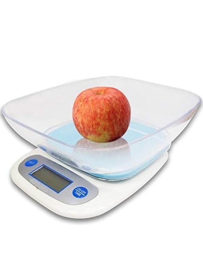 Electronic Digital Kitchen Weighing Scale – 7kg Capacity Weight Machine with Detachable Bowl – Precise Food Scale for Measuring Spices, Vegetables, Liquids – Ivory Color – LCD Display, Tare Function  - Image 4