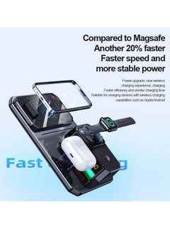MOCOM T50 6-in-1 Magnetic Wireless Charger Stand with Bluetooth Speaker, Alarm Clock, Fast Charging Station for Phone, Watch, Earphones  - Image 2
