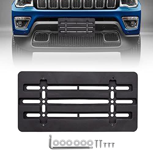 RED WOLF License Plate Bracket Frame Holder for Jeep Grand Cherokee Liberty Gladiator Rubicon Wrangler JK JL 2000-2022 Mount on Front Flat Bumper W/Screw Bolts Wrench License Plate Frame Tag - Image 1