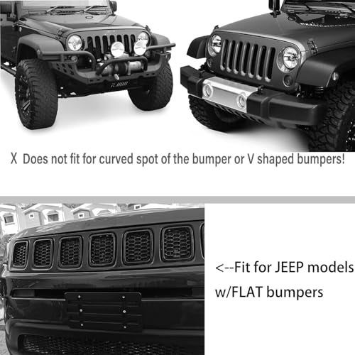 RED WOLF License Plate Bracket Frame Holder for Jeep Grand Cherokee Liberty Gladiator Rubicon Wrangler JK JL 2000-2022 Mount on Front Flat Bumper W/Screw Bolts Wrench License Plate Frame Tag - Image 3