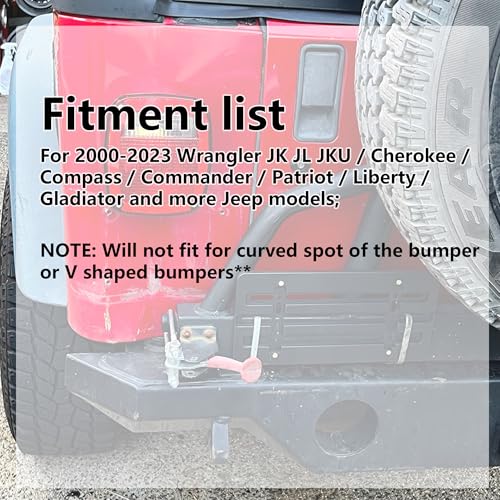 RED WOLF License Plate Bracket Frame Holder for Jeep Grand Cherokee Liberty Gladiator Rubicon Wrangler JK JL 2000-2022 Mount on Front Flat Bumper W/Screw Bolts Wrench License Plate Frame Tag - Image 2