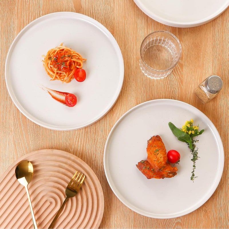 STARMOON STAR MOON 10 Inch Dinner Plates Set of 6 Ceramic Plates Set Salad Plates Scratch Resistant Ceramic Dish Set for Steak Salad Pasta Microwave  Dishwasher Safe - Image 4