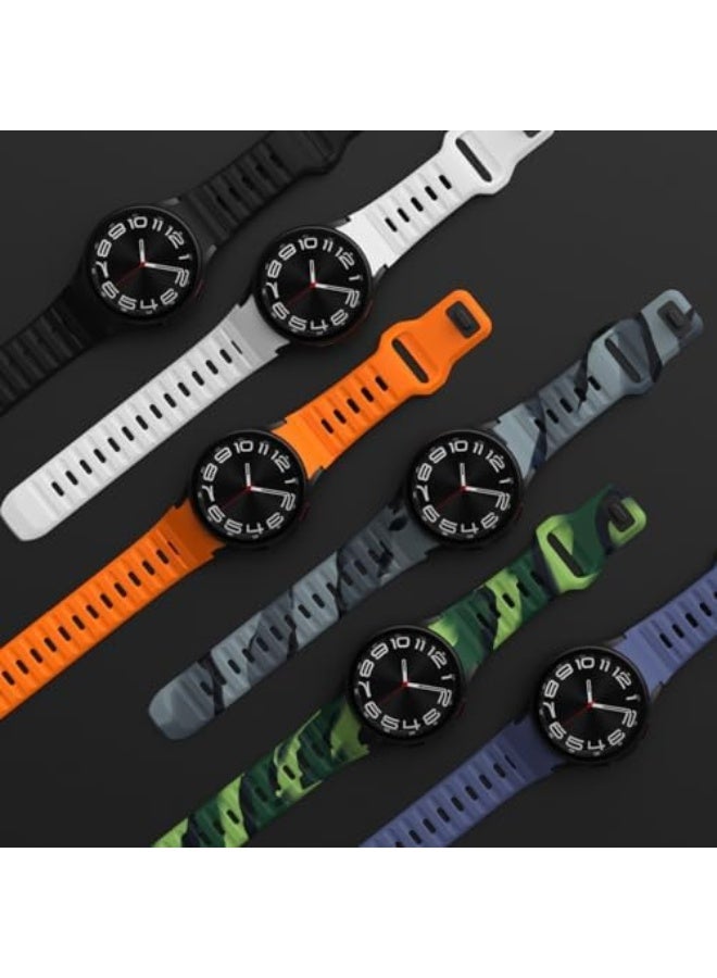 Rugged No Gap Band for Samsung Galaxy Watch Band 7 FE 6 5 4 44mm 40mm/Galaxy Watch 6 Classic Bands 47mm 43mm/Watch 5 Pro 45mm/Watch 4 Classic 46mm 42mm, Silicone Wristband Sport Strap Men Women - Image 5