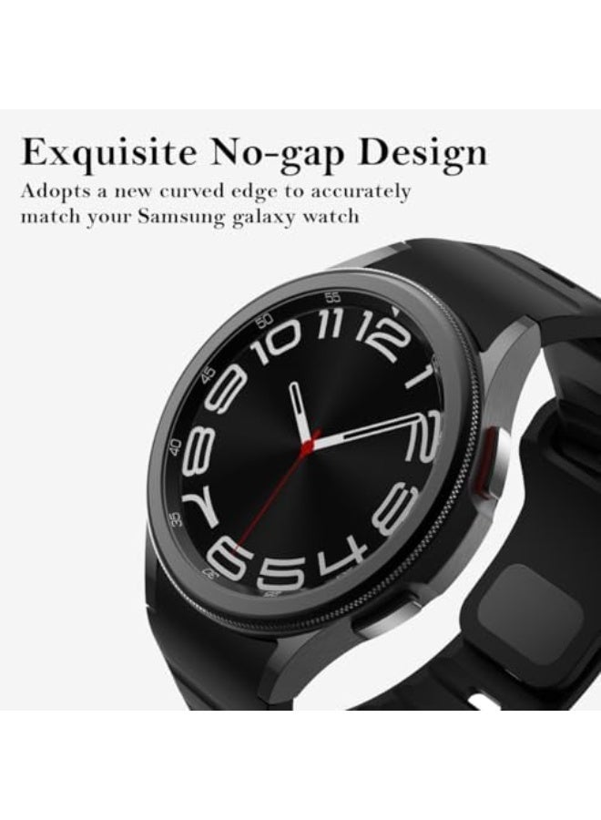 Rugged No Gap Band for Samsung Galaxy Watch Band 7 FE 6 5 4 44mm 40mm/Galaxy Watch 6 Classic Bands 47mm 43mm/Watch 5 Pro 45mm/Watch 4 Classic 46mm 42mm, Silicone Wristband Sport Strap Men Women - Image 3