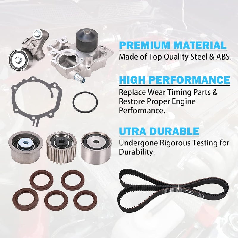 MNJWS Engine Timing Belt Water Pump Kit - Compatible with 2.5L 2006-2012 Subaru Forester, Impreza, Legacy, Outback EJ253 Engine - Replace TKF-006, TCK304, TCKWP304A - Image 5