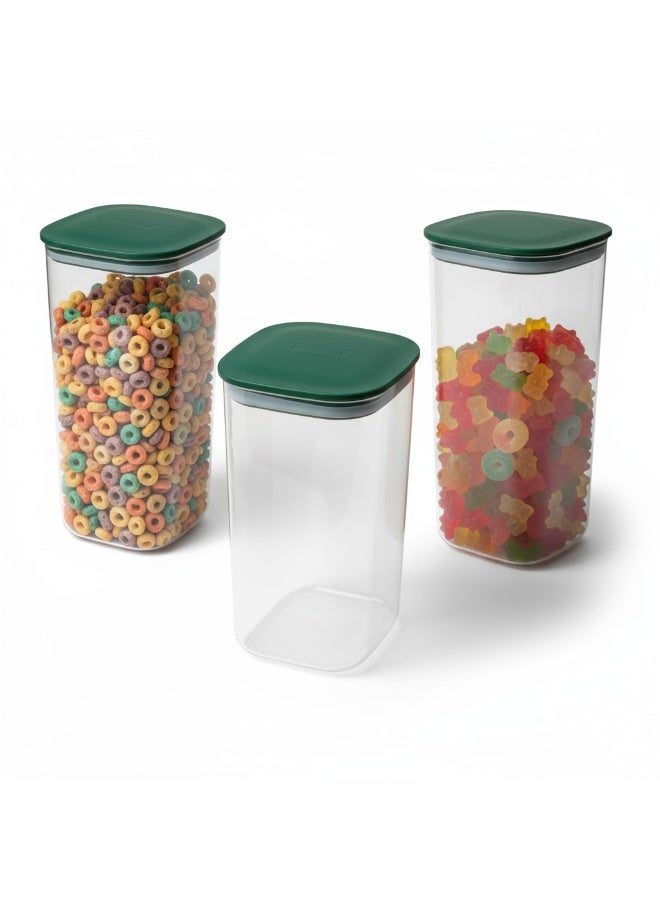 كليز حاويات محكمة الإغلاق لتخزين الطعام | مجموعة من 3 برطمانات بلاستيكية شفافة خالية من مادة BPA مع أغطية | منظم مطبخ كبير بسعة 1300 مل للمؤن | مثالي للحبوب والقهوة | للاستخدام المنزلي والمطبخ - Image 3