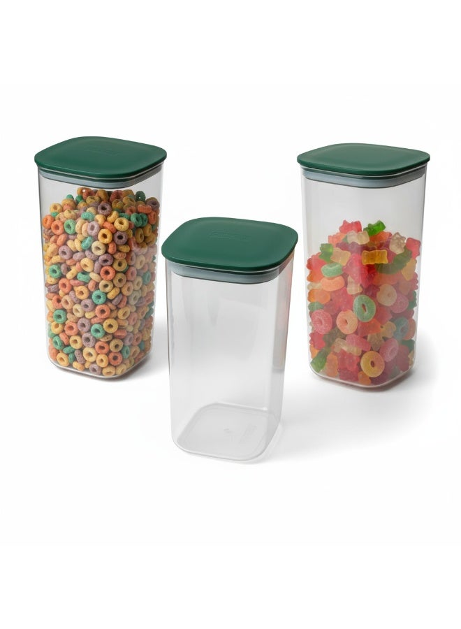 كليز حاويات محكمة الإغلاق لتخزين الطعام | مجموعة من 3 برطمانات بلاستيكية شفافة خالية من مادة BPA مع أغطية | منظم مطبخ كبير بسعة 1300 مل للمؤن | مثالي للحبوب والقهوة | للاستخدام المنزلي والمطبخ - Image 4