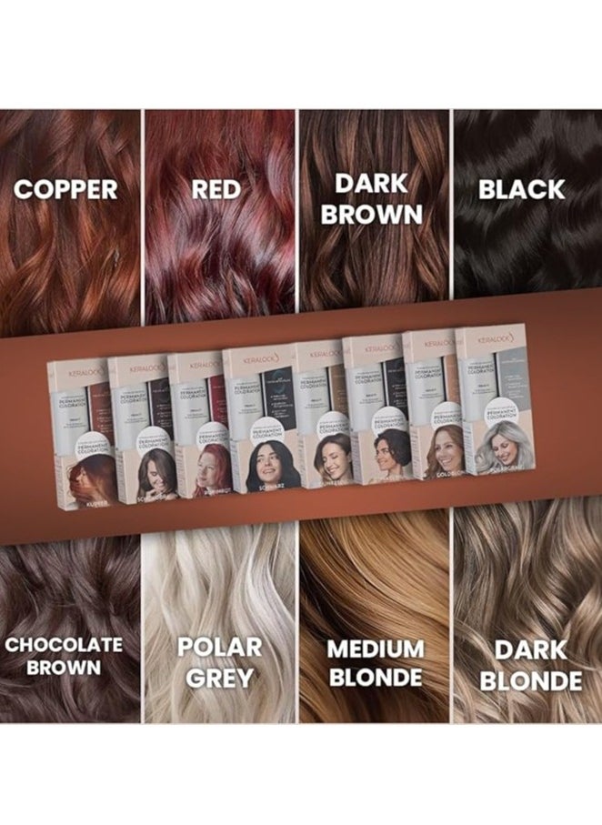 KERALOCK - Keralock Permanent Hair Color - 150ml, No Premix Needed, Reusable for Up to 4 Months - All-in-One Dye with Conditioner & Brush (Chocolate Brown, 150ml) - Image 1