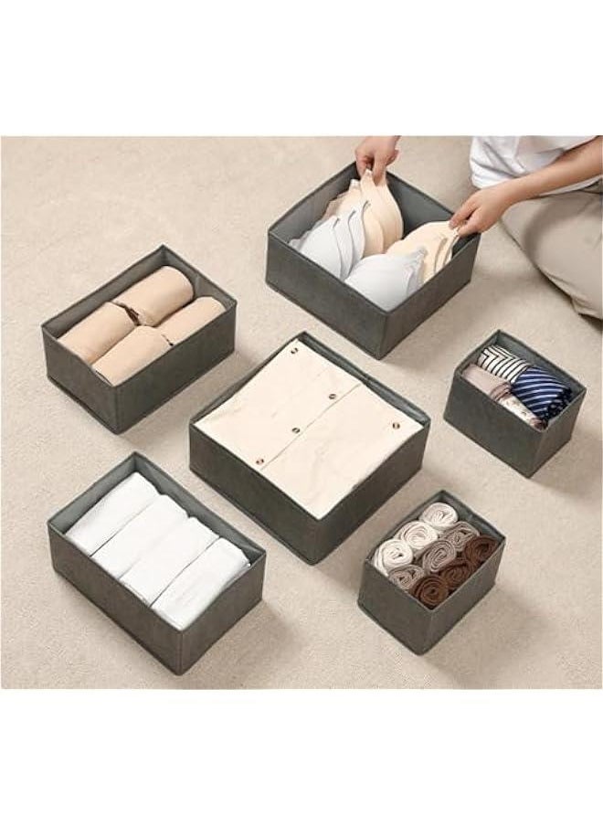 HOOKOR 6PCS Drawer Organizer for Clothing Foldable Cloth Drawer Dividers, Washable Closet Organizer and Storage Bins for Clothes Underwear Pants Socks  - Image 3